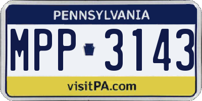 PA license plate MPP3143