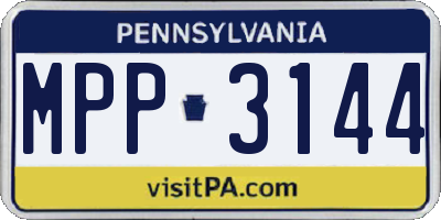 PA license plate MPP3144