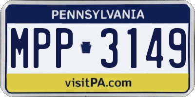 PA license plate MPP3149