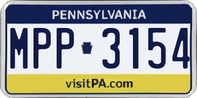 PA license plate MPP3154