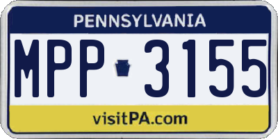 PA license plate MPP3155