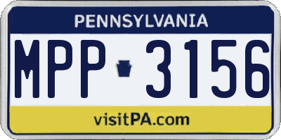 PA license plate MPP3156