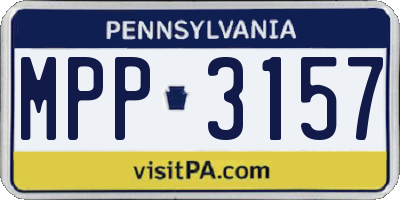 PA license plate MPP3157