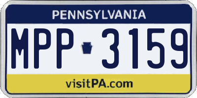 PA license plate MPP3159
