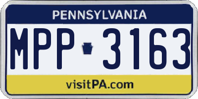 PA license plate MPP3163
