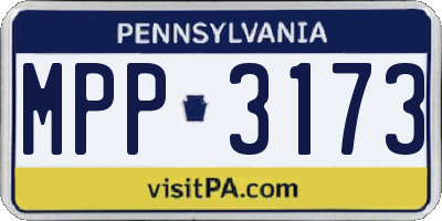 PA license plate MPP3173