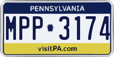 PA license plate MPP3174