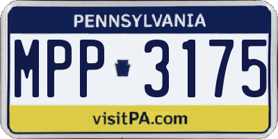 PA license plate MPP3175