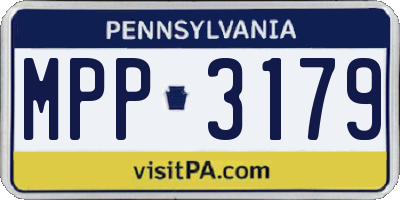 PA license plate MPP3179