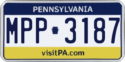 PA license plate MPP3187