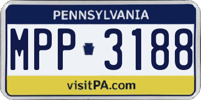 PA license plate MPP3188
