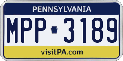PA license plate MPP3189