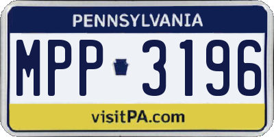 PA license plate MPP3196