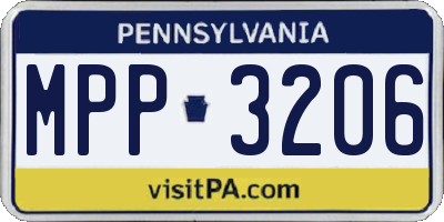 PA license plate MPP3206