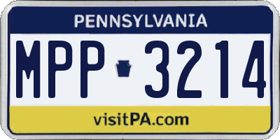 PA license plate MPP3214
