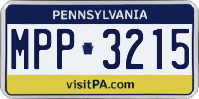 PA license plate MPP3215