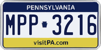 PA license plate MPP3216