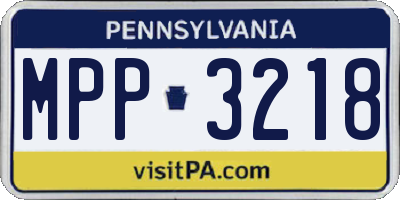 PA license plate MPP3218