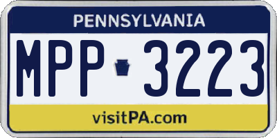 PA license plate MPP3223