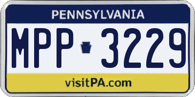 PA license plate MPP3229