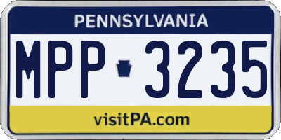 PA license plate MPP3235