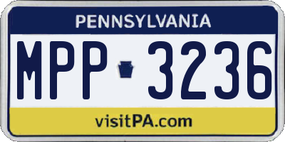 PA license plate MPP3236