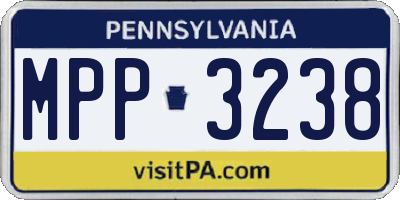 PA license plate MPP3238