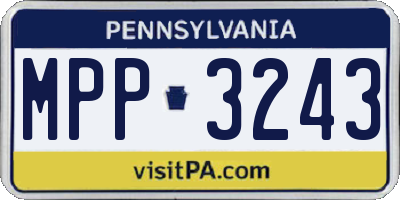 PA license plate MPP3243
