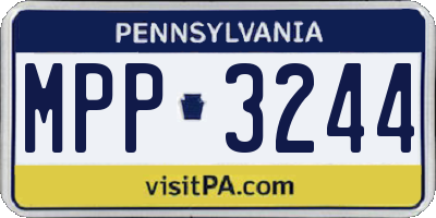PA license plate MPP3244