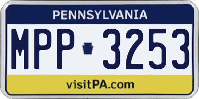 PA license plate MPP3253