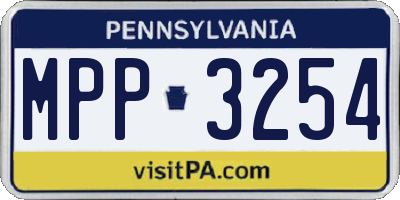 PA license plate MPP3254