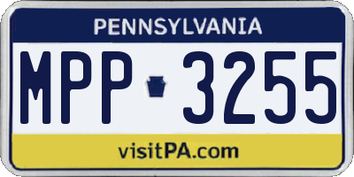 PA license plate MPP3255