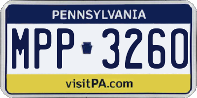 PA license plate MPP3260
