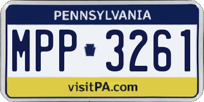 PA license plate MPP3261