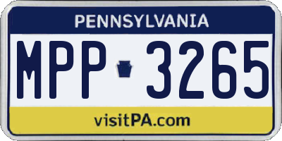PA license plate MPP3265