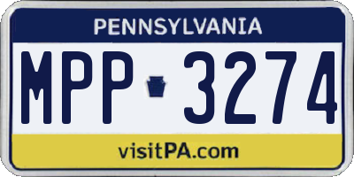 PA license plate MPP3274