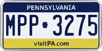 PA license plate MPP3275