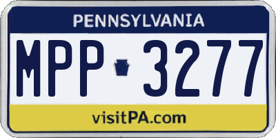 PA license plate MPP3277