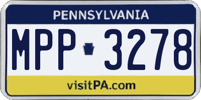 PA license plate MPP3278