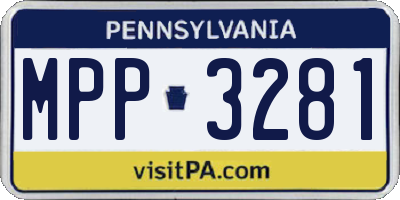 PA license plate MPP3281