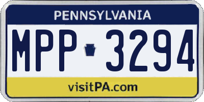 PA license plate MPP3294