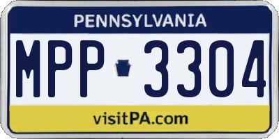PA license plate MPP3304
