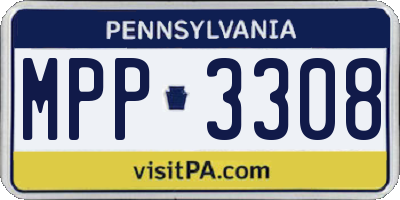 PA license plate MPP3308