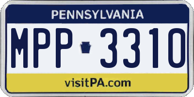PA license plate MPP3310