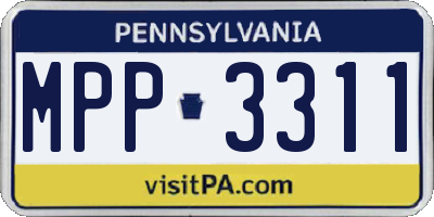 PA license plate MPP3311