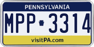 PA license plate MPP3314
