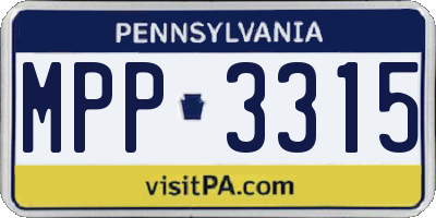 PA license plate MPP3315