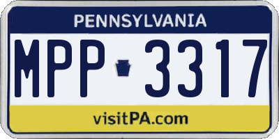 PA license plate MPP3317