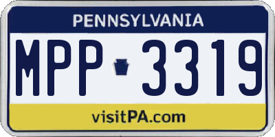 PA license plate MPP3319