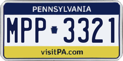 PA license plate MPP3321